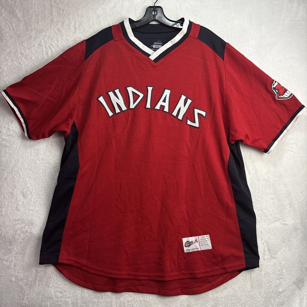 Crunoz MLB Cleveland Indians Baseball Jersey Mens XL Red #20
